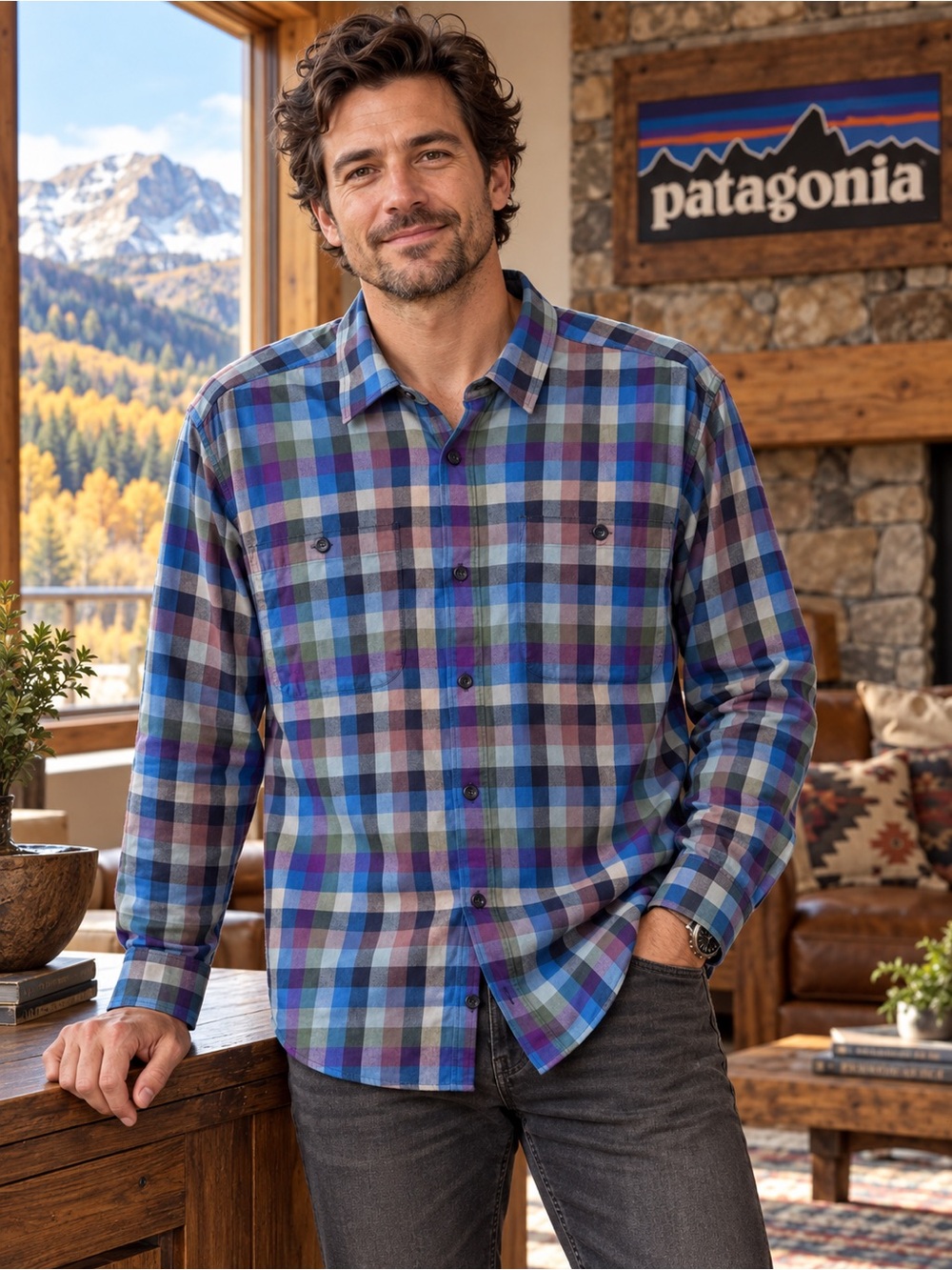 Patagonia Pima Cotton Plaid Button Up Shirt Men’s M Organic Cotton
